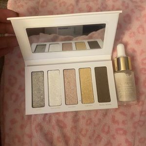 Illuminating eye serum and primer shimmer palette